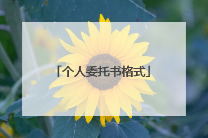 个人委托书格式