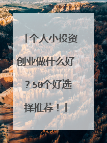 个人小投资创业做什么好?50个好选择推荐!