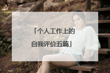 个人工作上的自我评价五篇