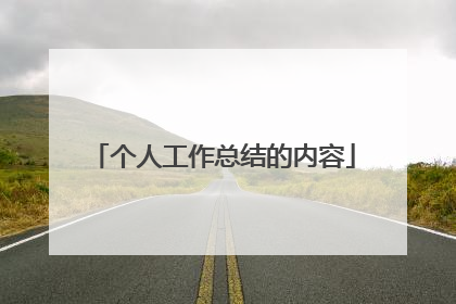 个人工作总结的内容