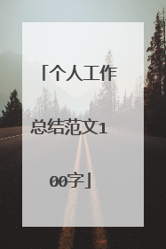 个人工作总结范文100字