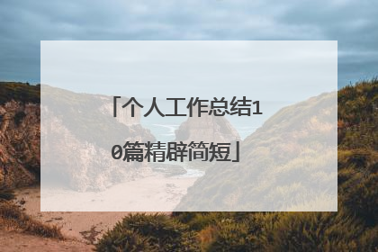 个人工作总结10篇精辟简短