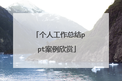 个人工作总结ppt案例欣赏