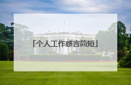 个人工作感言简短