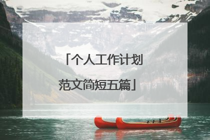 个人工作计划范文简短五篇