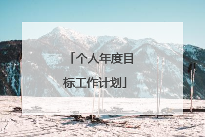 个人年度目标工作计划