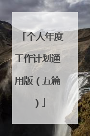 个人年度工作计划通用版(五篇)