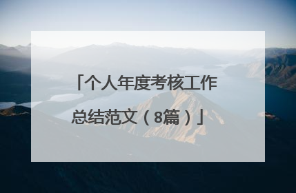 个人年度考核工作总结范文（8篇）