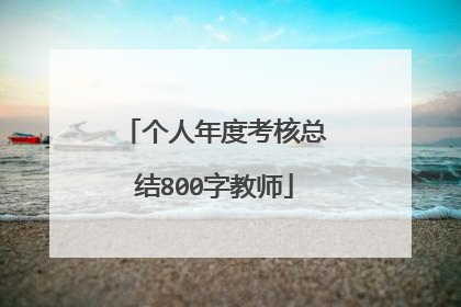 个人年度考核总结800字教师