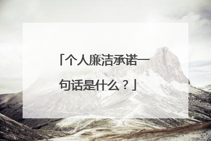 个人廉洁承诺一句话是什么?