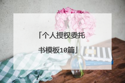 个人授权委托书模板10篇