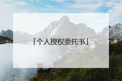 个人授权委托书