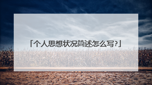 个人思想状况简述怎么写?