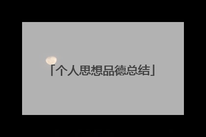 个人思想品德总结