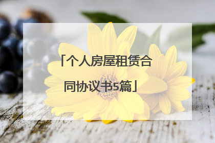 个人房屋租赁合同协议书5篇