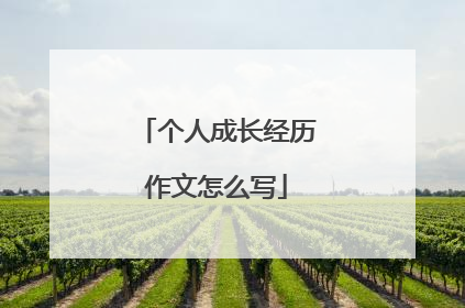 个人成长经历作文怎么写
