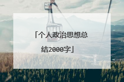 个人政治思想总结2000字