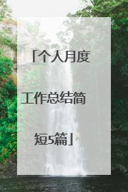 个人月度工作总结简短5篇