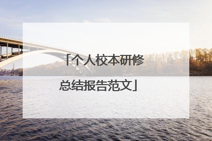 个人校本研修总结报告范文