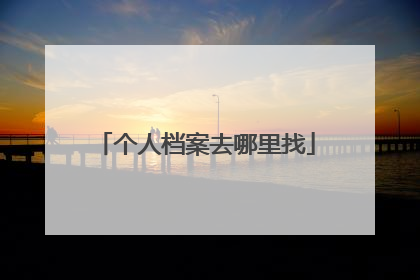个人档案去哪里找