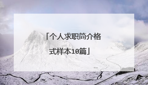 个人求职简介格式样本10篇