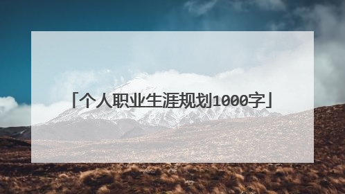 个人职业生涯规划1000字