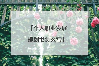个人职业发展规划书怎么写