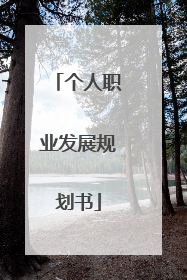 个人职业发展规划书