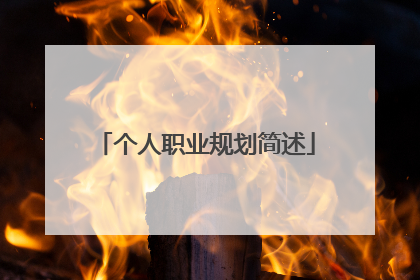 个人职业规划简述