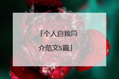 个人自我简介范文5篇