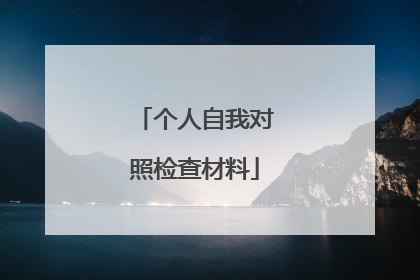 个人自我对照检查材料