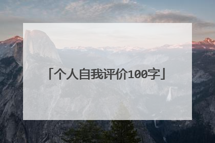 个人自我评价100字
