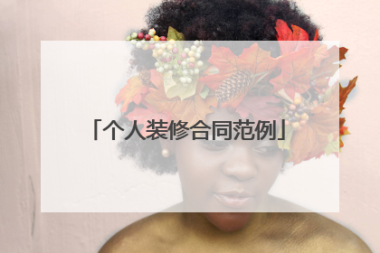 个人装修合同范例