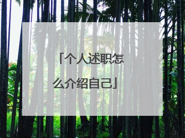 个人述职怎么介绍自己