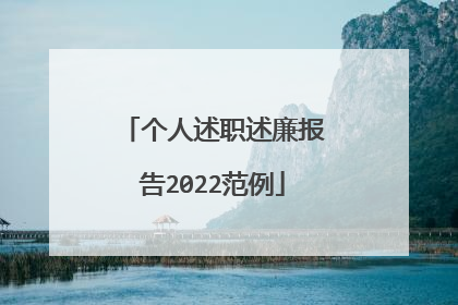 个人述职述廉报告2022范例