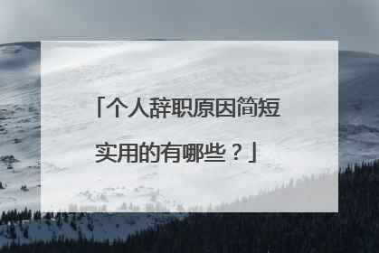 个人辞职原因简短实用的有哪些?