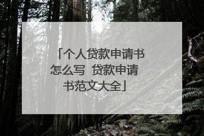 个人贷款申请书怎么写 贷款申请书范文大全