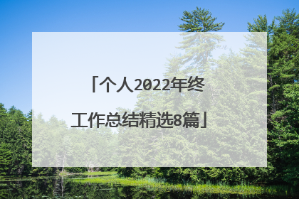 个人2022年终工作总结精选8篇