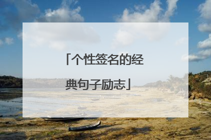 个性签名的经典句子励志