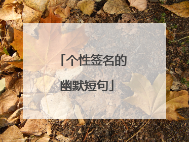 个性签名的幽默短句