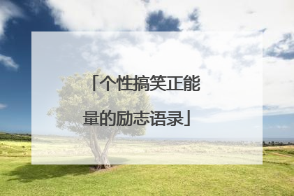 个性搞笑正能量的励志语录
