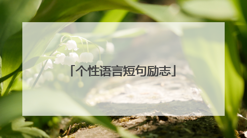 个性语言短句励志