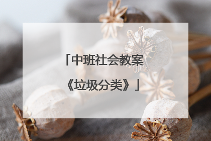 中班社会教案《垃圾分类》