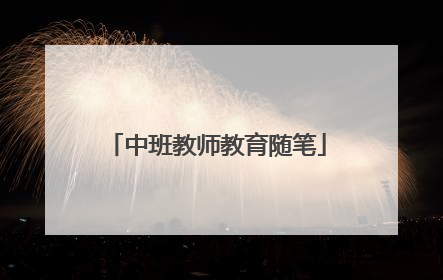 中班教师教育随笔