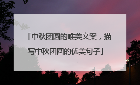 中秋团圆的唯美文案,描写中秋团圆的优美句子