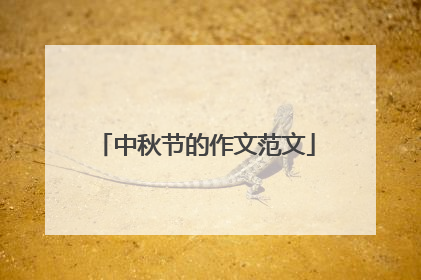 中秋节的作文范文
