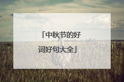 中秋节的好词好句大全