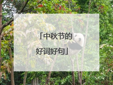 中秋节的好词好句