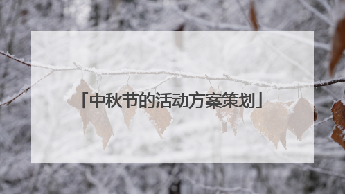 中秋节的活动方案策划