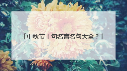 中秋节十句名言名句大全？